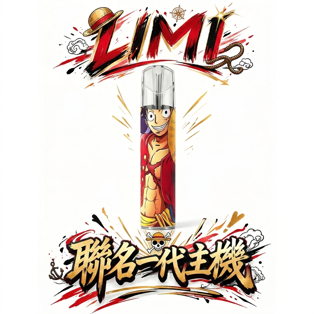 Limi 幻彩卡通一代通用主機 草莓熊與魯夫夢幻聯動 炫彩發光霧化桿 高效Type-C 瞬充 親膚細膩漆面質感 台灣現貨