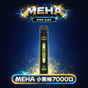 MEHA 魅嗨小黑條 7000抽 告別頻繁換彈 650mAh電力核心支援快充 極強冰爽系列 每一口都清新舒暢  3% 黃金配方綻放極致滿足感 台灣現貨秒發
